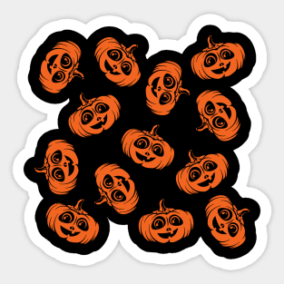 Cute Pumpkin Halloween Pattern Sticker